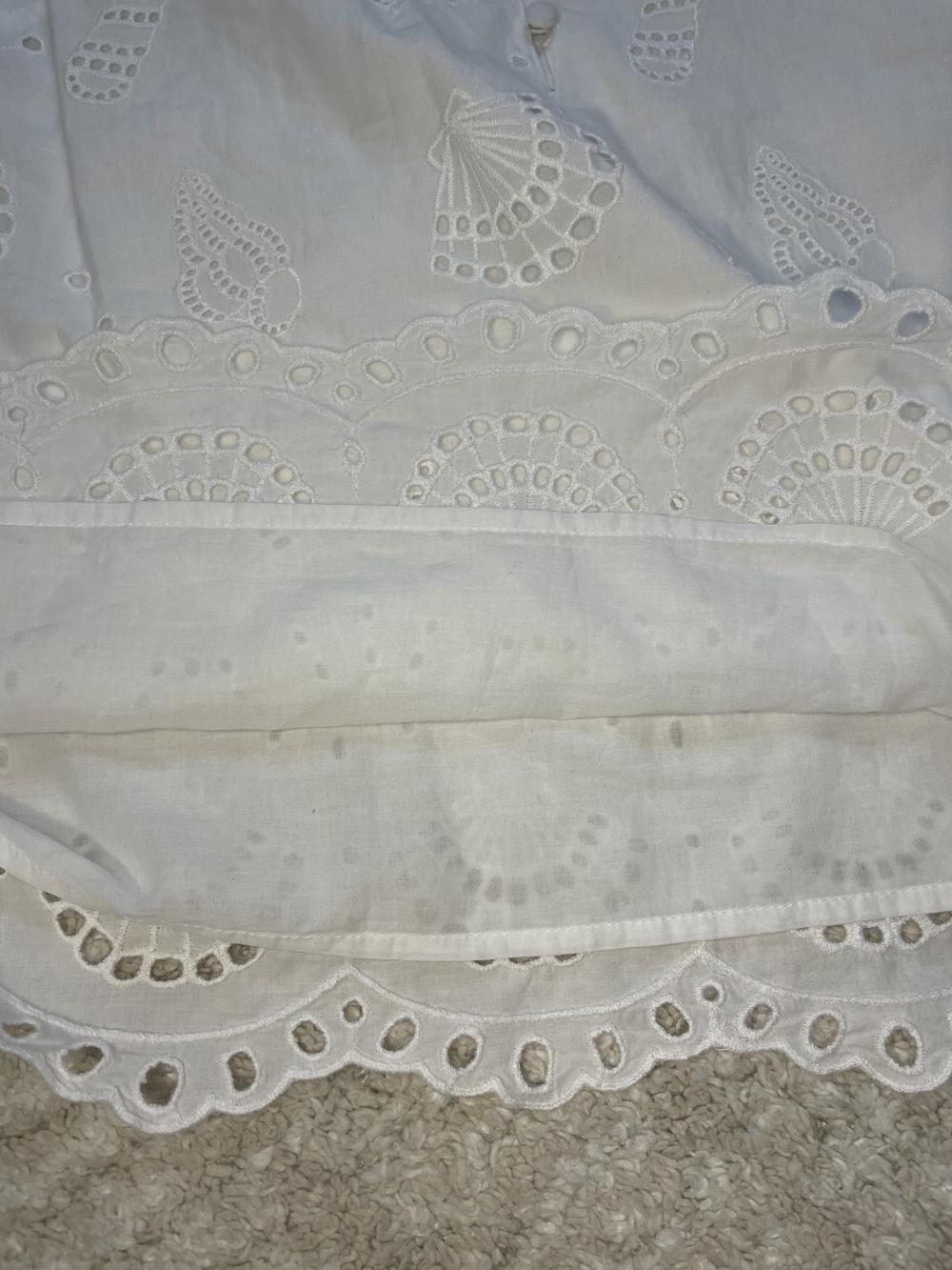 Vineyard Vines 100% Cotton White Eyelet Flutter Sleeve Top Size L - Picture 10 of 12